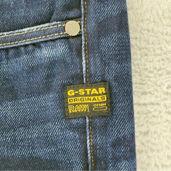 G-Star Men's Sz 42x31 Attacc Low Straight Leg Jeans Button Fly Dark Indigo Blue - Picture 10 of 14